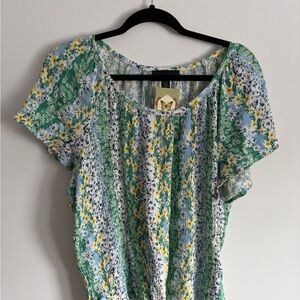 Faith & Zoe Multicolor Floral Blouse